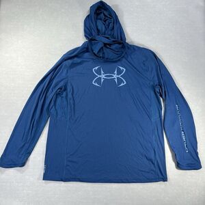 Under Armour Men’s XXL Iso-Chill Hook Gaiter Hoody Blue With Built in Face Cover